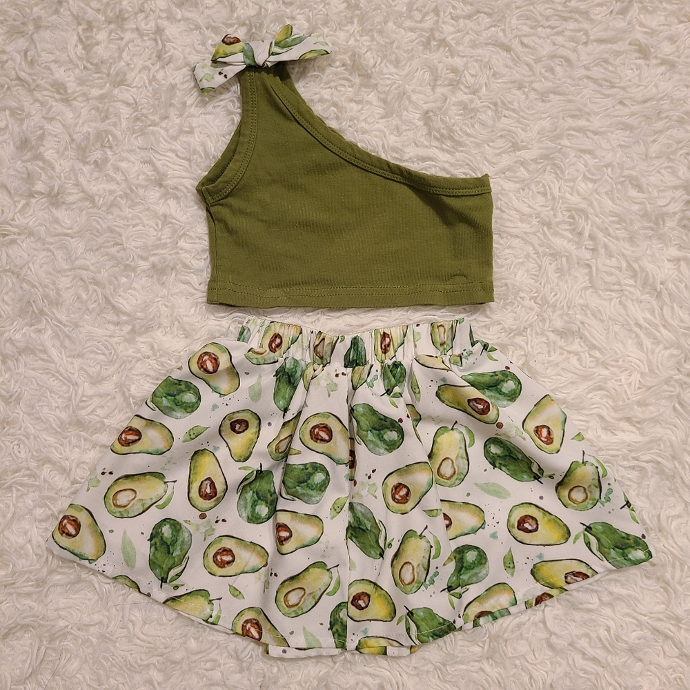 Avocado Fruit Outfit for Baby Girl